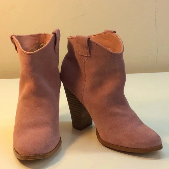 Colin Stuart Pink Suede Booties Size 7 - Picture 2 of 9